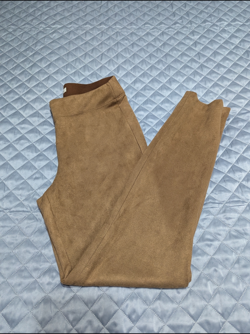 Faux Suede Leggings in Camel Brown